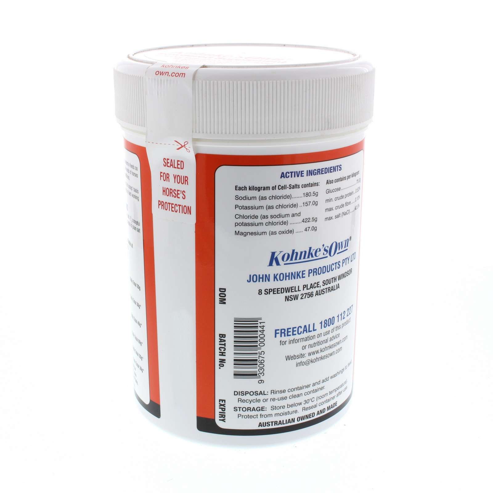 Cell Salts Essential Salt Supplement Kohnke's Own Own Horse Equine 2kg