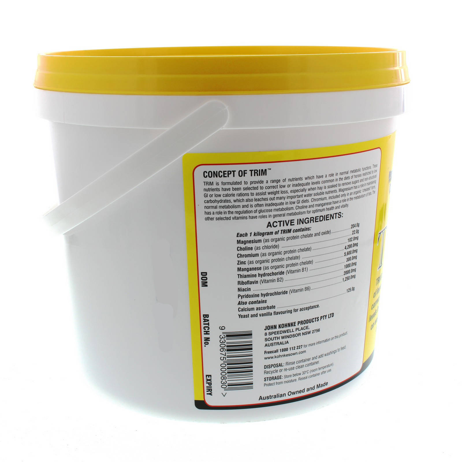 Trim 4kg Kohnke's Own Horse Equine Health Supplement Magnesium Chromium