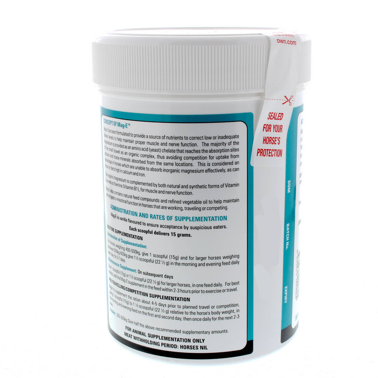 MagE 1kg Kohnke's Own Horse Equine Health Supplement Magnesium Vitamin