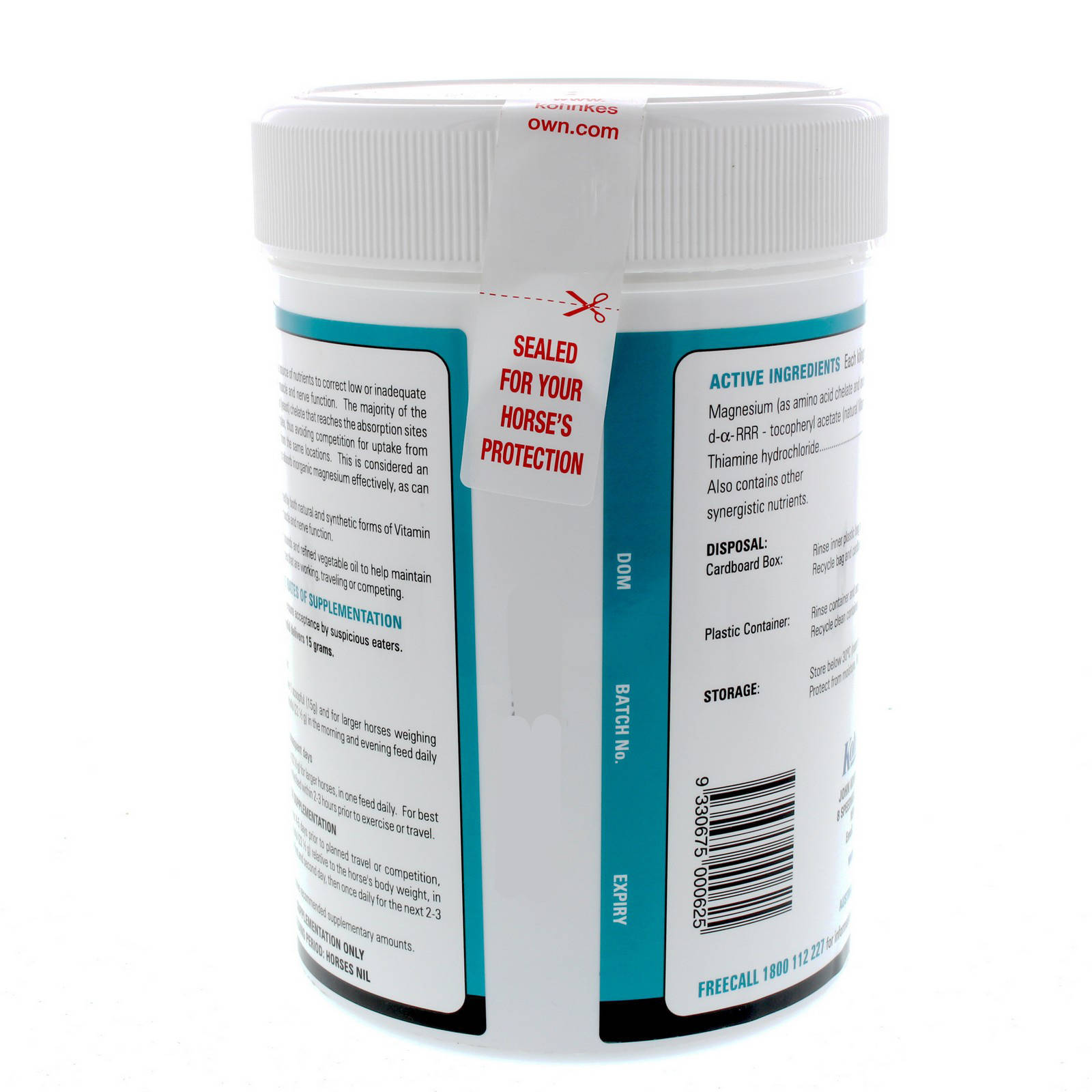 MagE 1kg Kohnke's Own Horse Equine Health Supplement Magnesium Vitamin