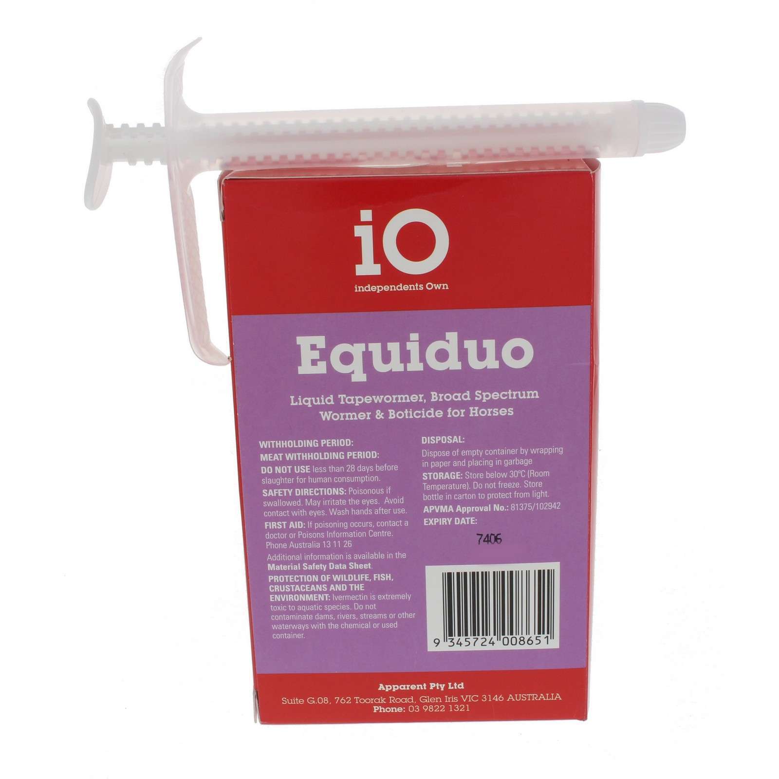 iO Equi Duo Wormer Liquid Horse Equine 50ml Health Ivermectin