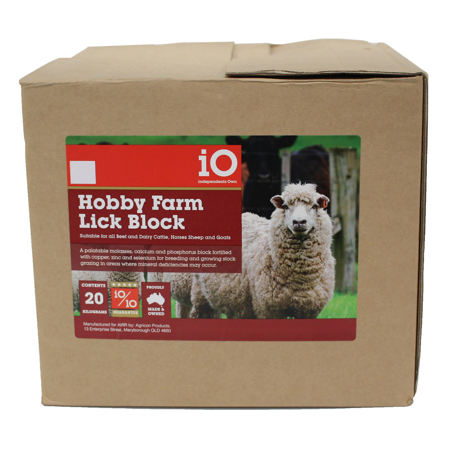 Hobby Farm Lick Block 20kg Molasses Calcium Phosphorus Cattle Horses