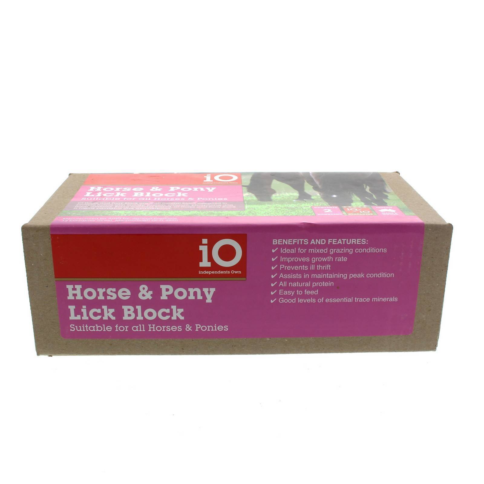 Horse & Pony Lick Block 2kg Natural Energy Protein Calcium Phosphorus