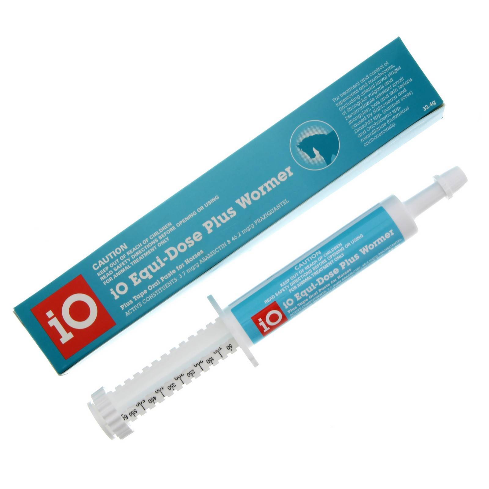 iO Equi Dose Wormer Blue Oral Worming Paste Abamectin Praziquantel