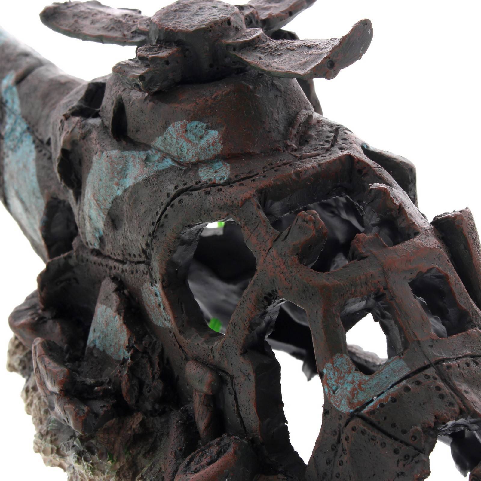 Helicopter Aquarium Ornament Medium Non Toxic Detailed Design Fish Tank