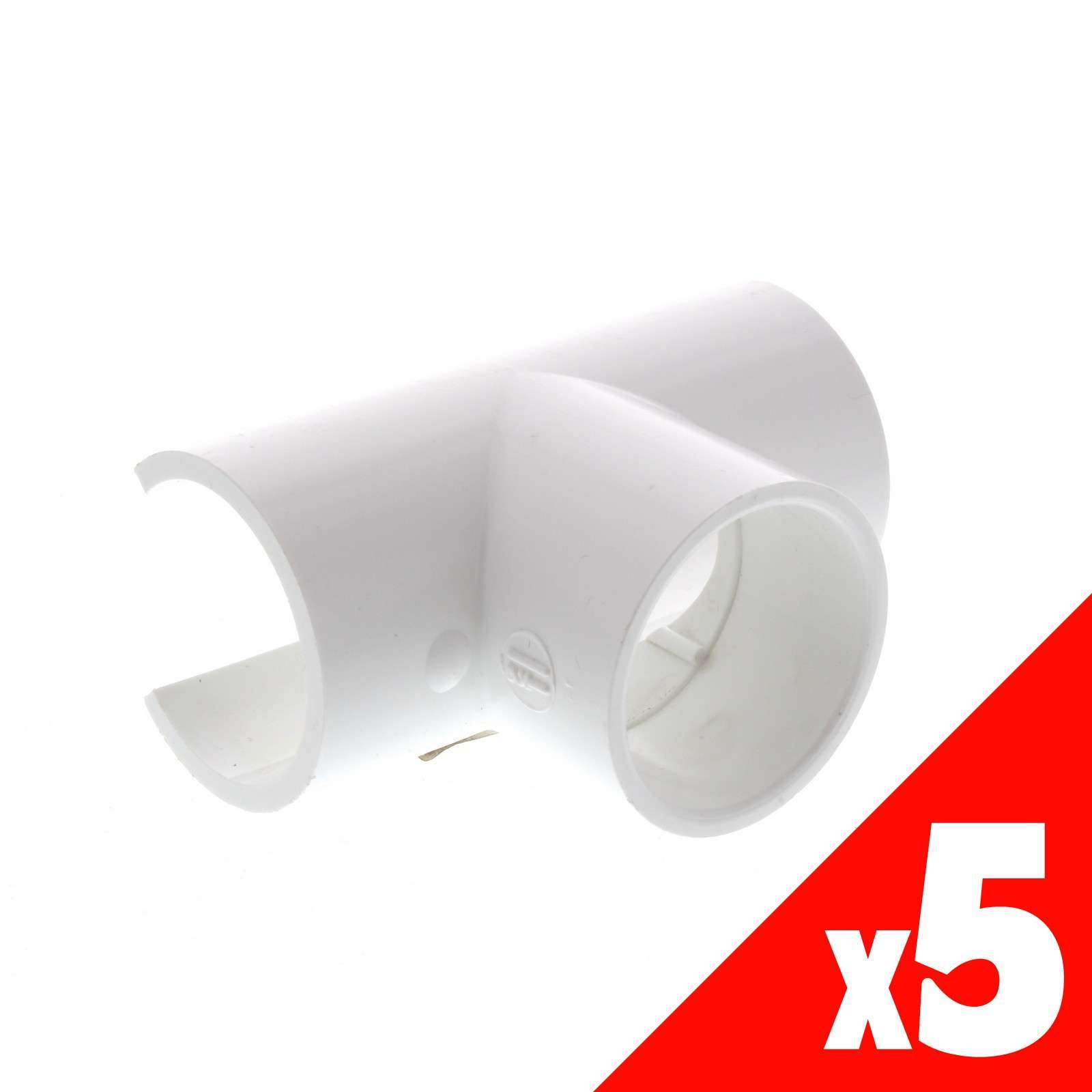 Dura SnapOn Tee PVC 40mm Pressure Pipe Fitting Plumbing Water 5 PACK