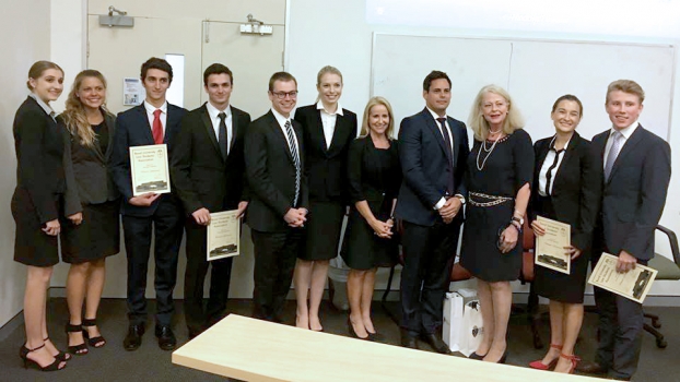 Queensland Court Of Appeal President Mc Murdo Third From Right With Bond Uni Mooting Finalists