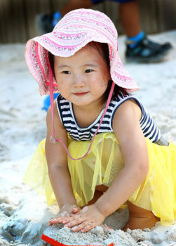 Early Learning Girl In Sand
