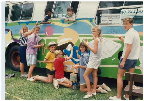 1987 Rlc Students Won Sunday Mail Paint A Bus Comp For Expo