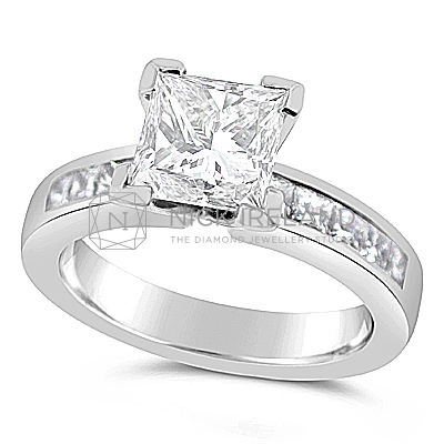 FSDR3/ Platinum Princess cut Engagement Ring
