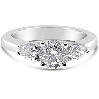 TDR2/ 18ct White Gold 3 Stone Engagement Ring