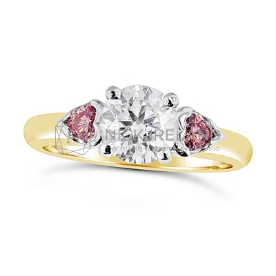 DJSP3/ Argyle Pink and White Diamond Engagement Ring