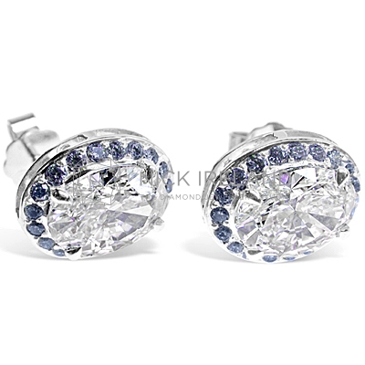 DE1/ Platinum Oval Diamond Earrings
