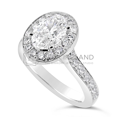 FSDR4/ 1ct Platinum Oval Diamond Halo