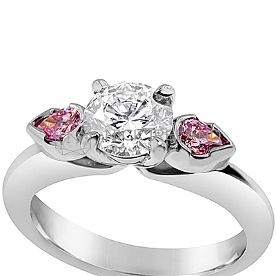 DJSP11/ 18ct White gold Engagement Ring with Argyle Pink Diamonds