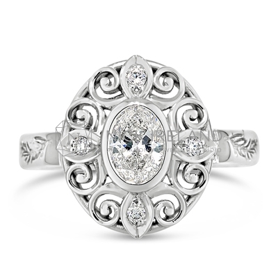 FSDR34/ 18ct White Gold Oval Diamond Ring