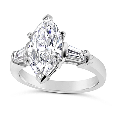 FSDR5/ 2ct Platinum Marquise Diamond Engagement Ring