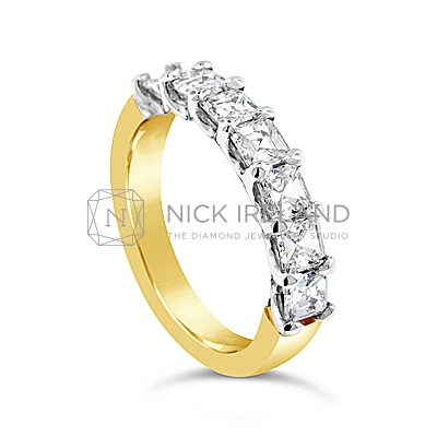 DWR3/ 18ct Gold Carre Cut Diamond Wedding Ring