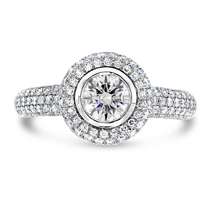 TDR7/ Platinum Diamond Halo Engagement Ring