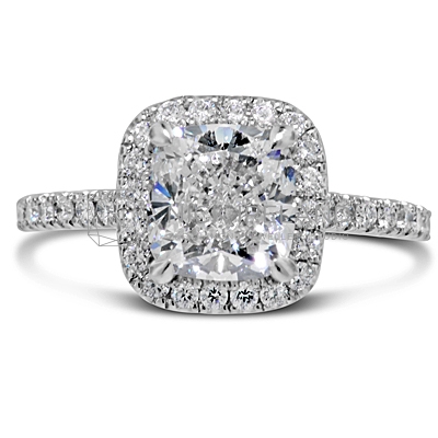 FSDR6/ Platinum 2ct Diamond Halo Engagement Ring