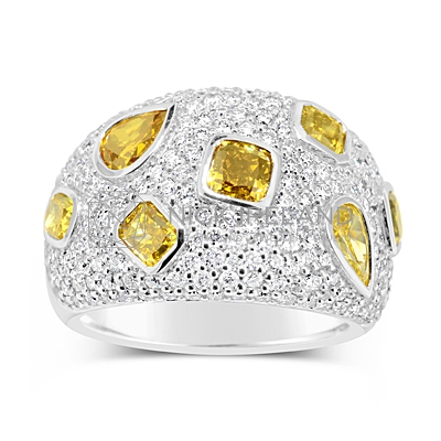 FSDR27/ 18ct White Gold 4ct Coloured Diamond Ring