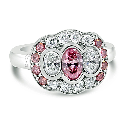 DJSP12/ 18ct White Gold Engagement Ring with Argyle Pink Diamonds