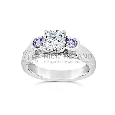 DJSP/39 Argyle Blue Violet diamond 3 stone