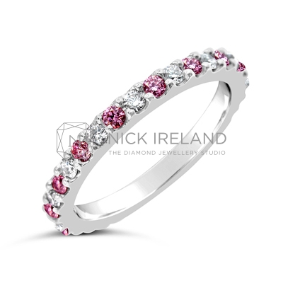 DJSP1/ Argyle Pink and White Diamond Wedding Ring
