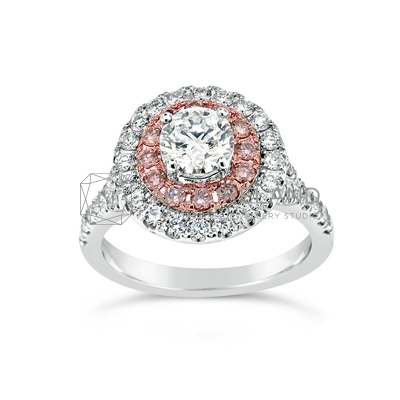 DJSP/48 18ct White Gold Argyle Pink Diamond Double Halo