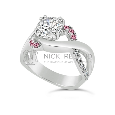 DJSP/42 Platinum Diamond Engagement Ring with Argyle Pinks