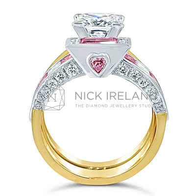 DJSP/38 Platinum and 18ct Yellow gold Argyle Pink Fitted Band