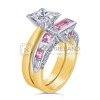 DJSP37/ 18ct and Platinum Argyle Pink Fitted Band