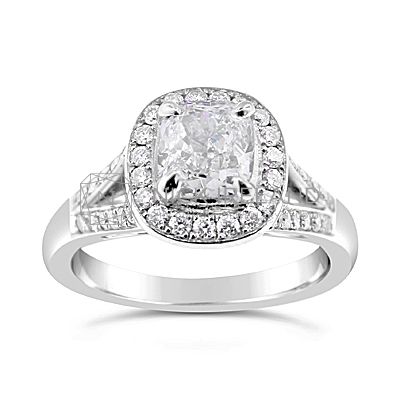 FSDR9/ 18ct Gold 1ct Diamond Halo Ring