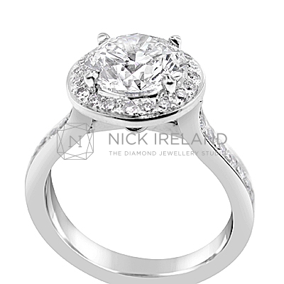 TDR13/ Platinum 2.3ct Diamond Halo Engagement Ring