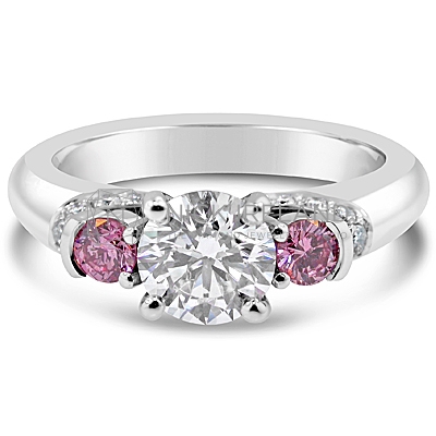 DJSP10/ Platinum Engagement Ring with Argyle Pinks