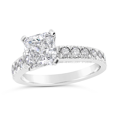 FSDR19/ Platinum 1.3ct Cushion Engagement Ring