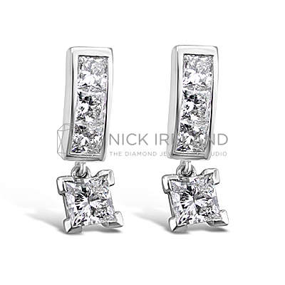DE5/ 18ct White Gold 1.5ct Diamond Earrings