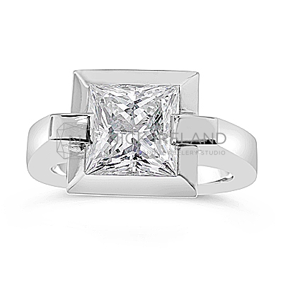 FSDS9/ Platinum 2.2ct Princess Cut Diamond Solitaire