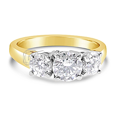 TDR33/ 18ct Gold 1.5ct Diamond Trilogy Engagement Ring