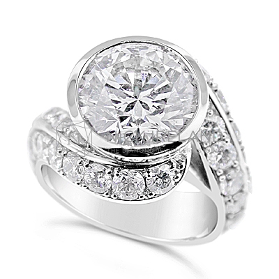 TDR35/ Platinum 5ct + Diamond Engagement Ring