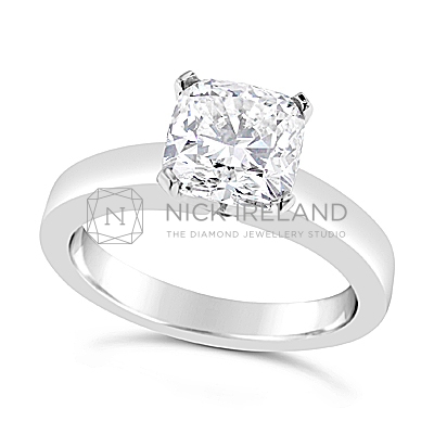 FSDS12/ Platinum 1.4ct Cushion Cut Diamond Soliitaire