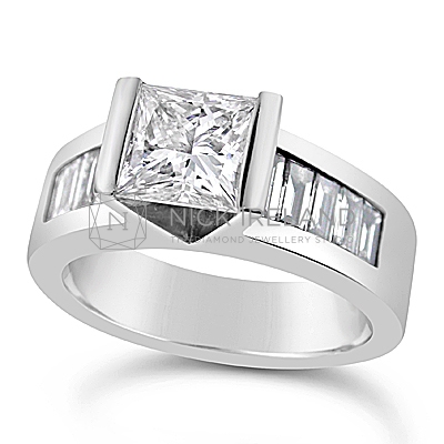 FSDR18/ 18ct White Gold 1.5ct Princess Diamond Ring