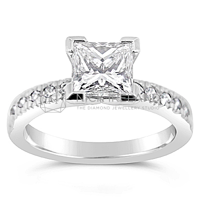 FSDR14/ Platinum 1.15ct Princess Cut Diamond Ring