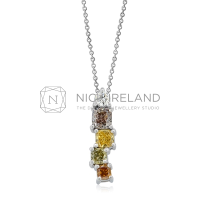 DBP4 / 18ct White Gold Coloured Diamond Necklace