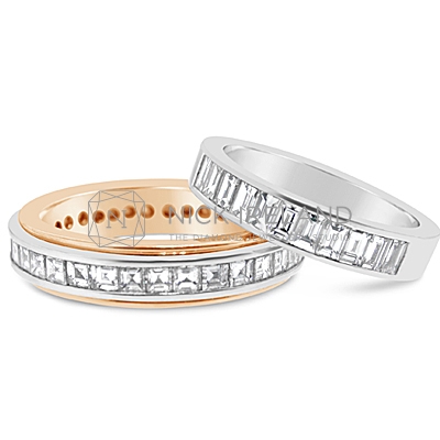 DWR18 / 18ct and platinum diamond wedding rings