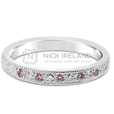 DJSP28/ Platinum Argyle Pink Wedding Ring