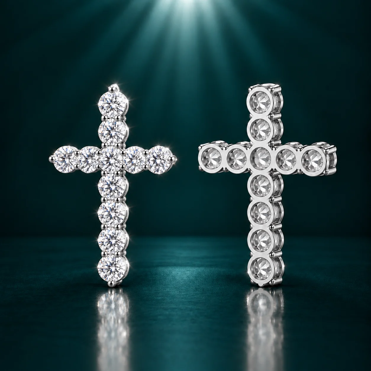 18K WHITE GOLD CROSSES PENDANTS