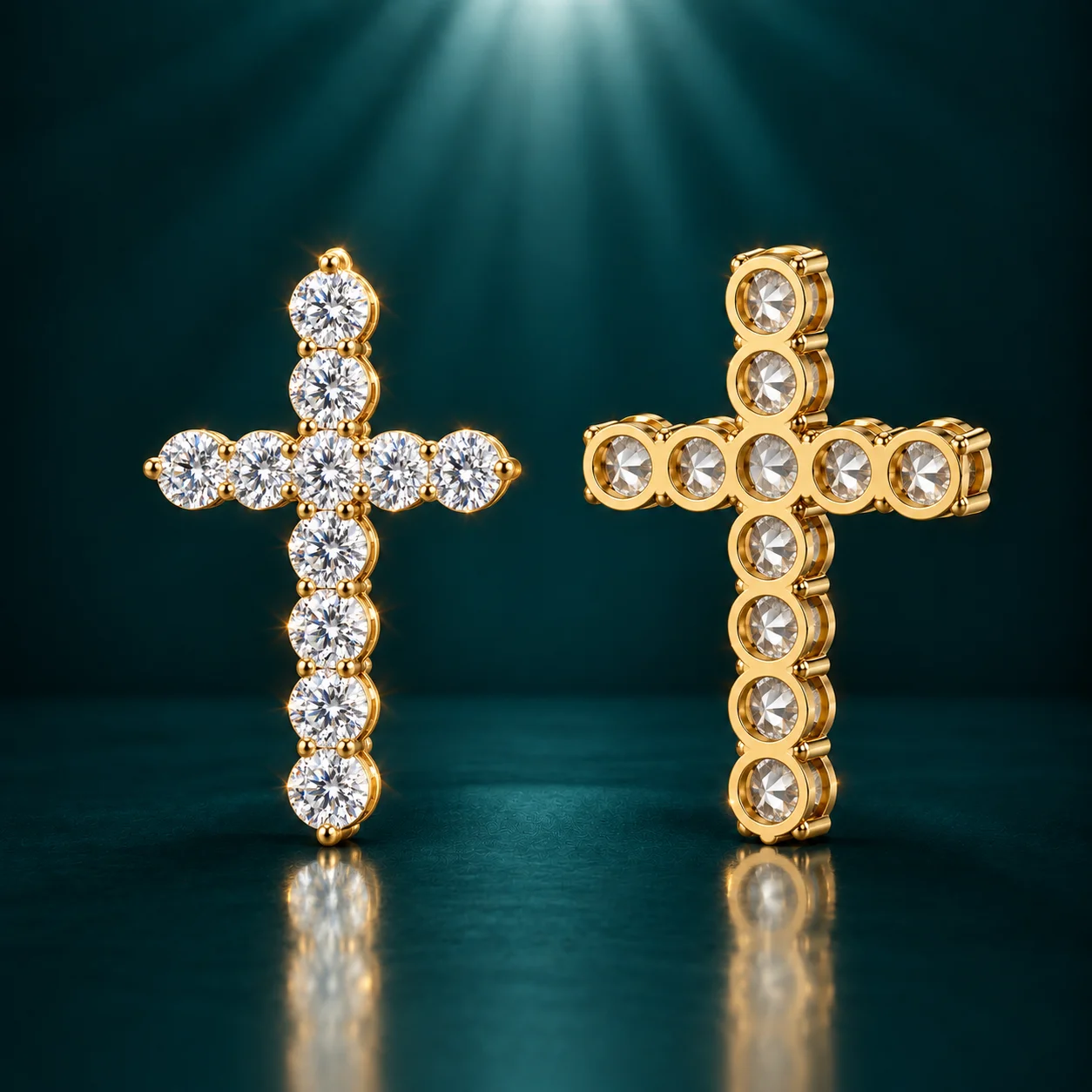 18K YELLOW GOLD CROSSES PENDANTS