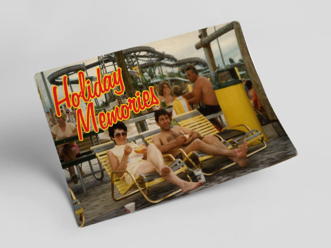 Holiday memories - seatbelts postcard