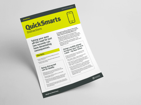 Driver distractions - A4 fact sheet